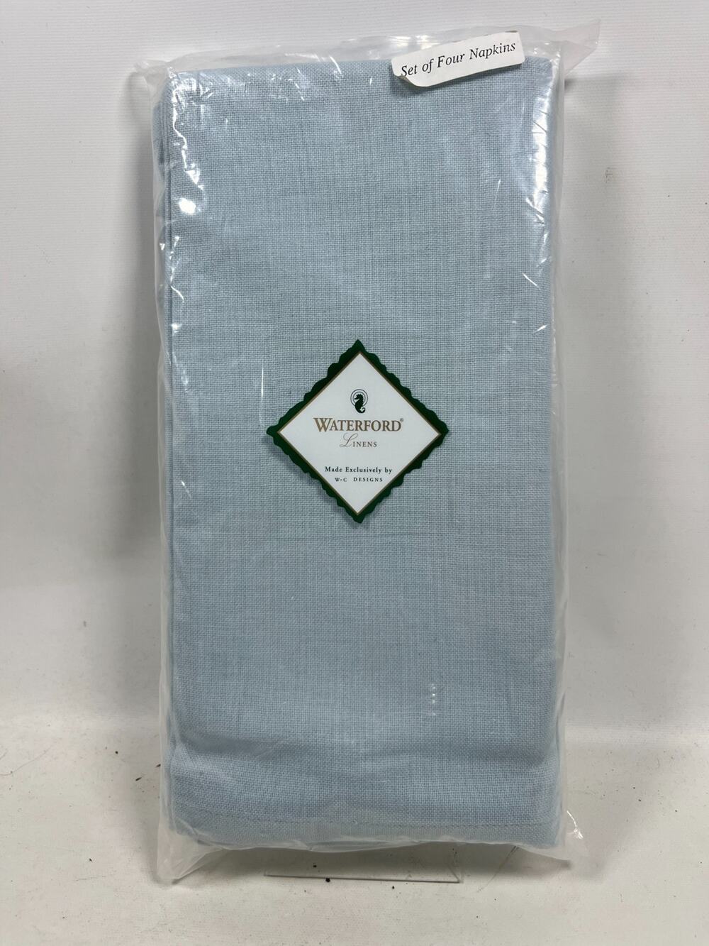 WATERFORD Linen Cloth Dinner Napkins Set Of 4 Blue NEW